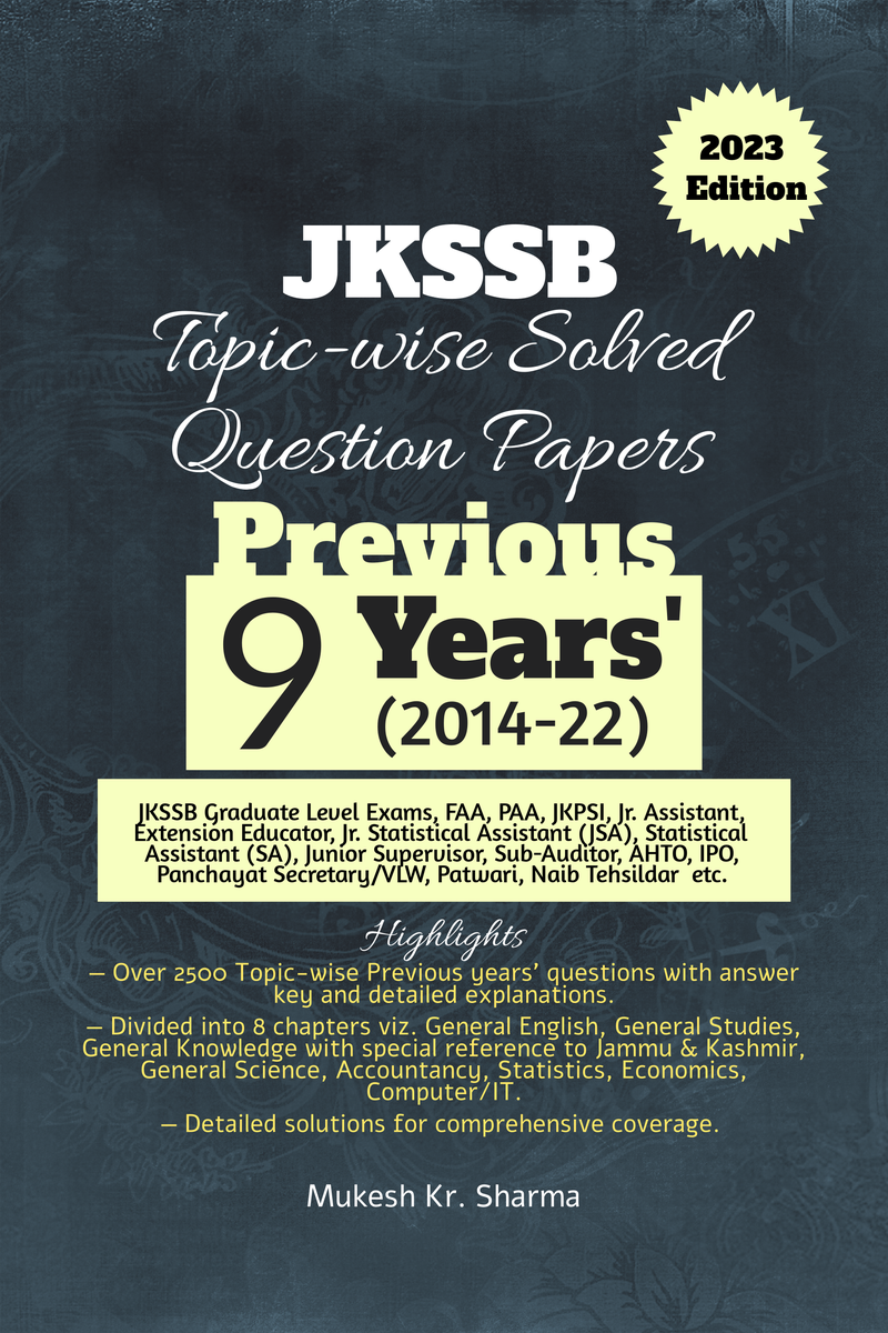 Jkssb Topic Wise Solved Question Papers