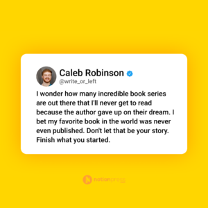 Caleb Robinson encourages authors to keep working on their dreams and never give up