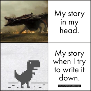 Meme image for an article on how to write a story