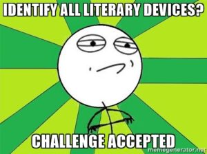 A meme for an article on What are literary devices