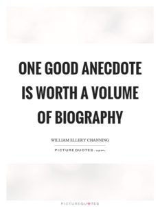 William Channing explains how to write an anecdote