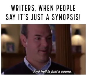 A meme explaining the importance of a synopsis