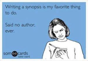 A meme that takes a jab at the art of writing a perfect synopsis