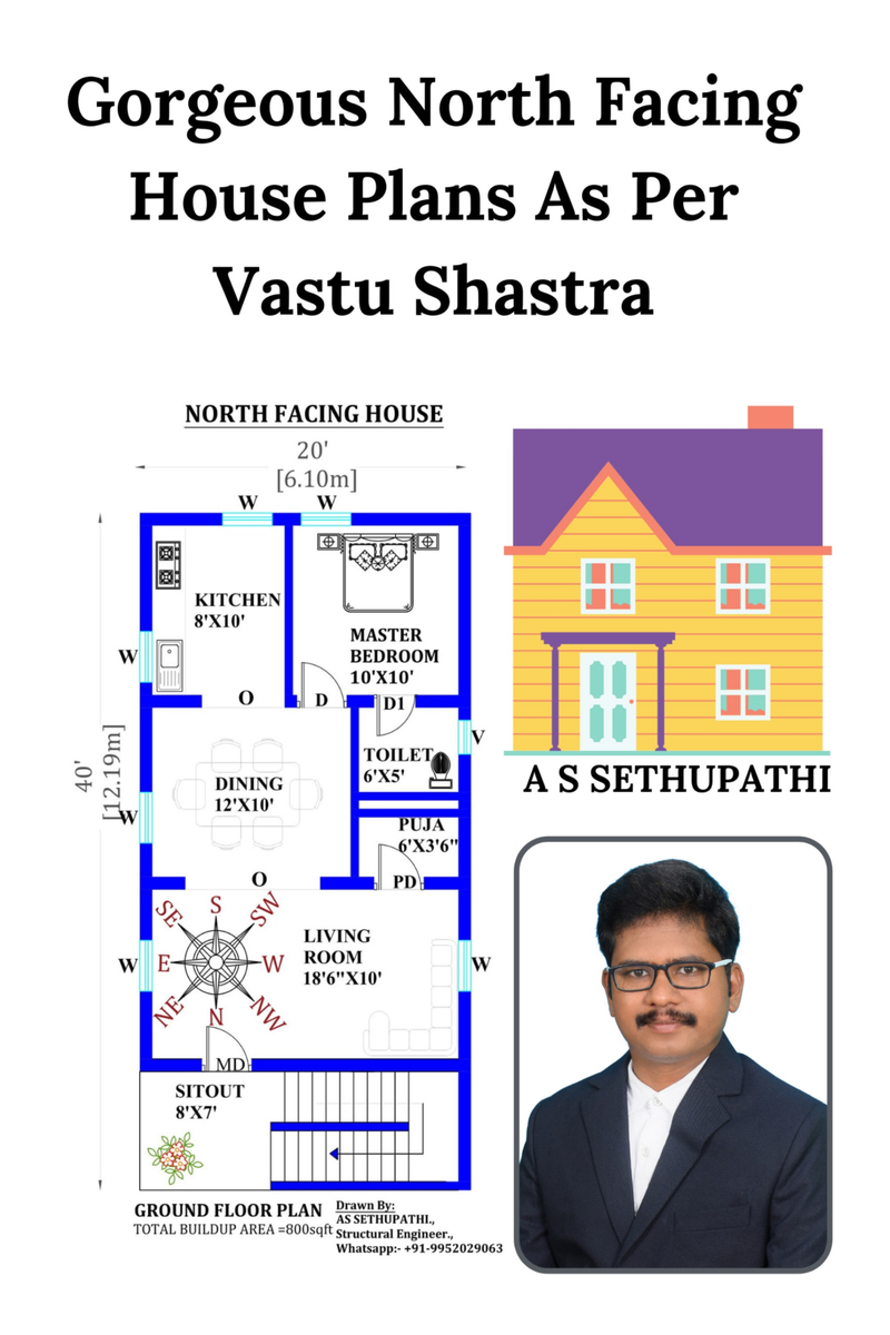 Gorgeous North Facing House Plans As Per Vastu Shastra