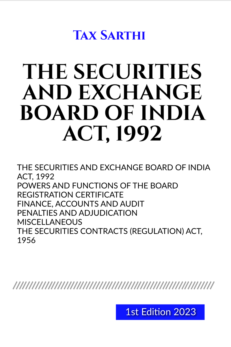 THE SECURITIES AND EXCHANGE BOARD OF INDIA ACT, 1992 | 1st Edition 2023