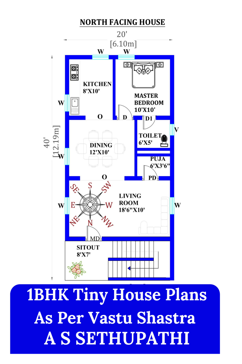 1bhk Tiny House Plans As Per Vastu Shastra