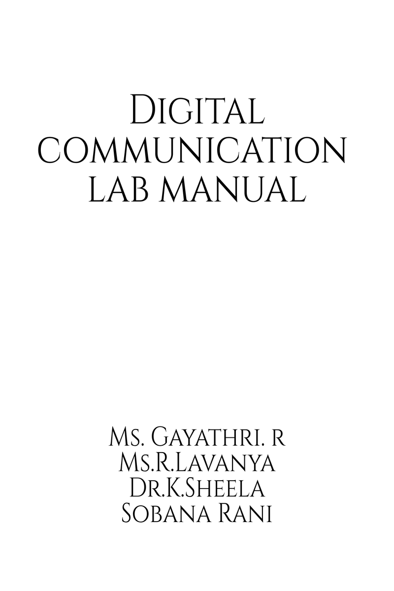 Digital Communication Lab Manual