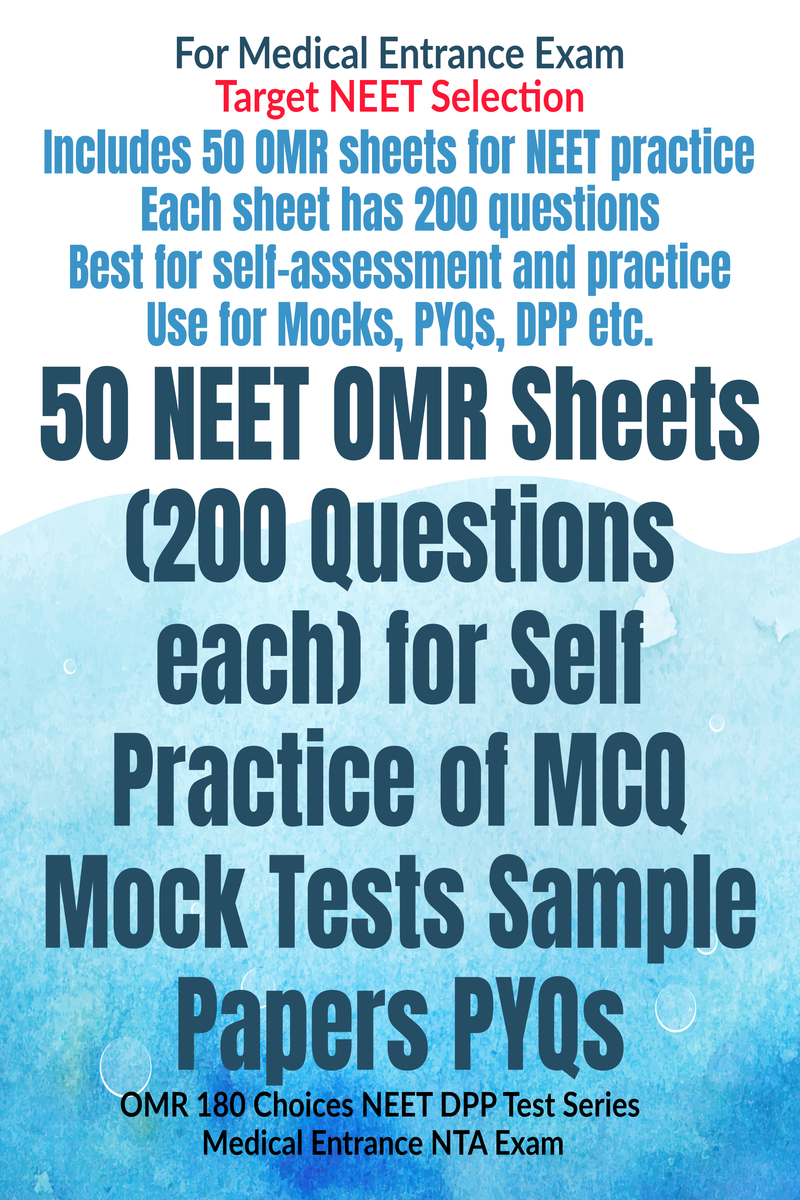 50 NEET OMR Sheets (200 Questions Each) For Self Practice Of MCQ Mock ...