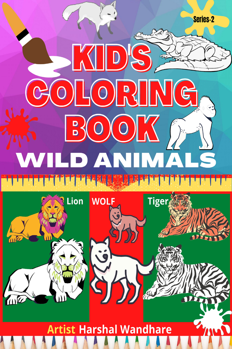 Kids Coloring Book - Wild Animals