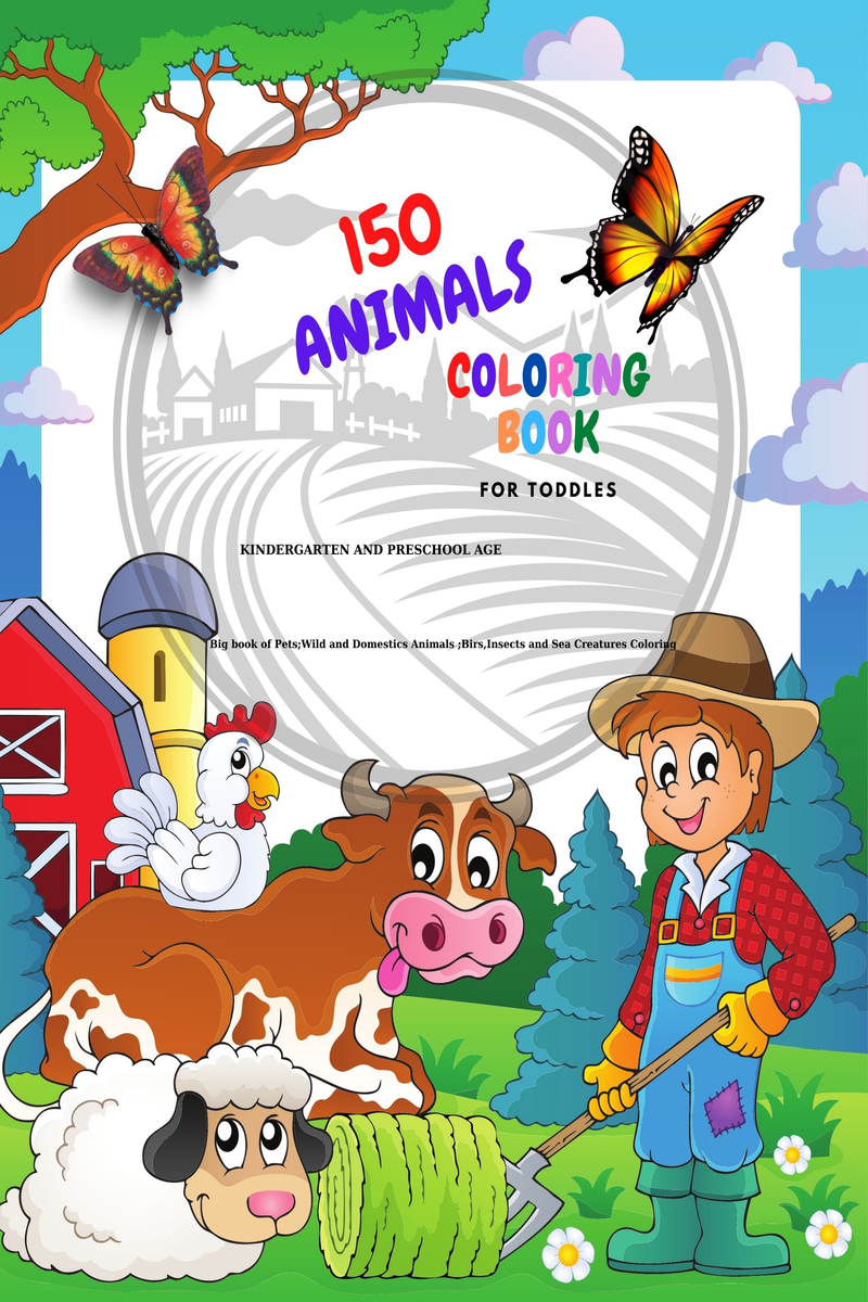 Insects Giant Coloring Book: Cartoon Insects Coloring Book for