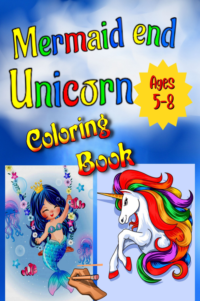 Mermaid & Unicorn Coloring Book