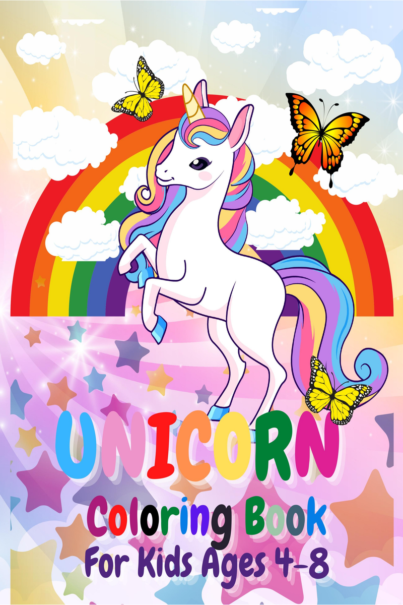 Unicorn Coloring Book for Kids ages 4-8: 50 Adorable Unicorn Drawings, For  Girls and Boys