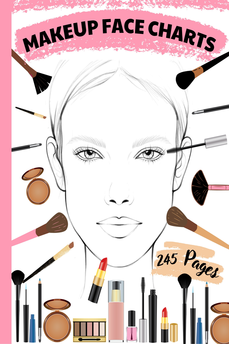 Face Chart for Makeup Practice. Printable Make up Artist Practice