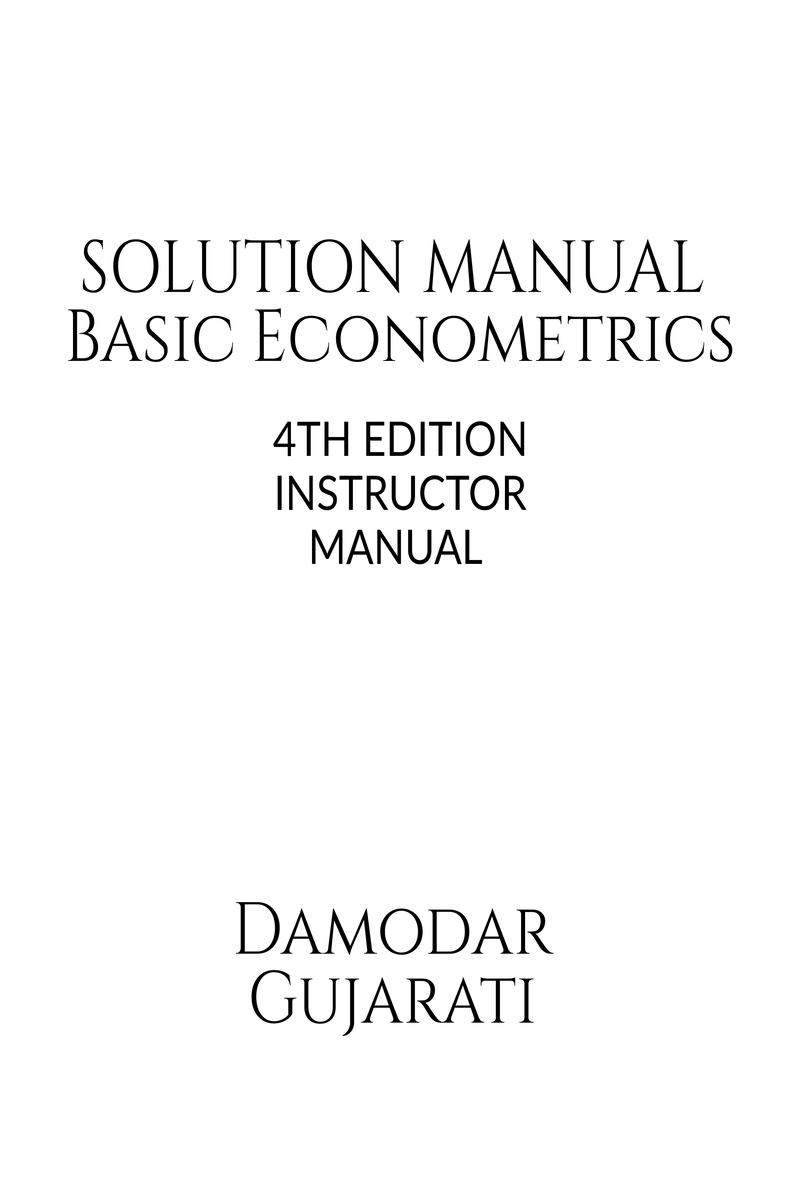 Basic Econometrics 4th Edition Solution Manual By Damodar N Gujarati 4193