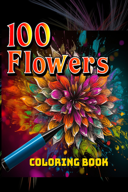 100 Flowers Coloring Book