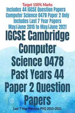 IGCSE Cambridge Computer Science 0478 Past Years 44 Paper 2 Question Papers