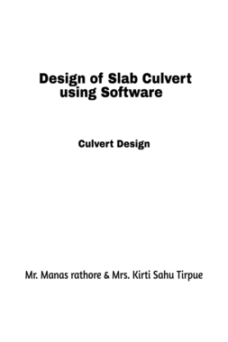 Design of Slab Culvert using Software