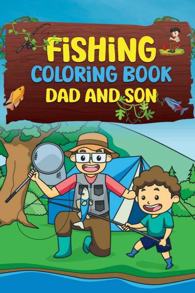Fishing Coloring Book Dad And Son