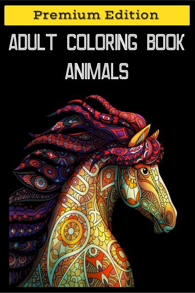 Adult Coloring Book for Markers and Pencils - 100 Animals - Stress