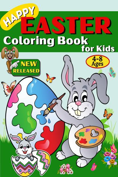 Cute Easter Coloring Pages for Kids Ages 4-8: Book Fun Coloring