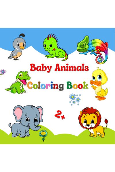 Baby animals coloring book 2+